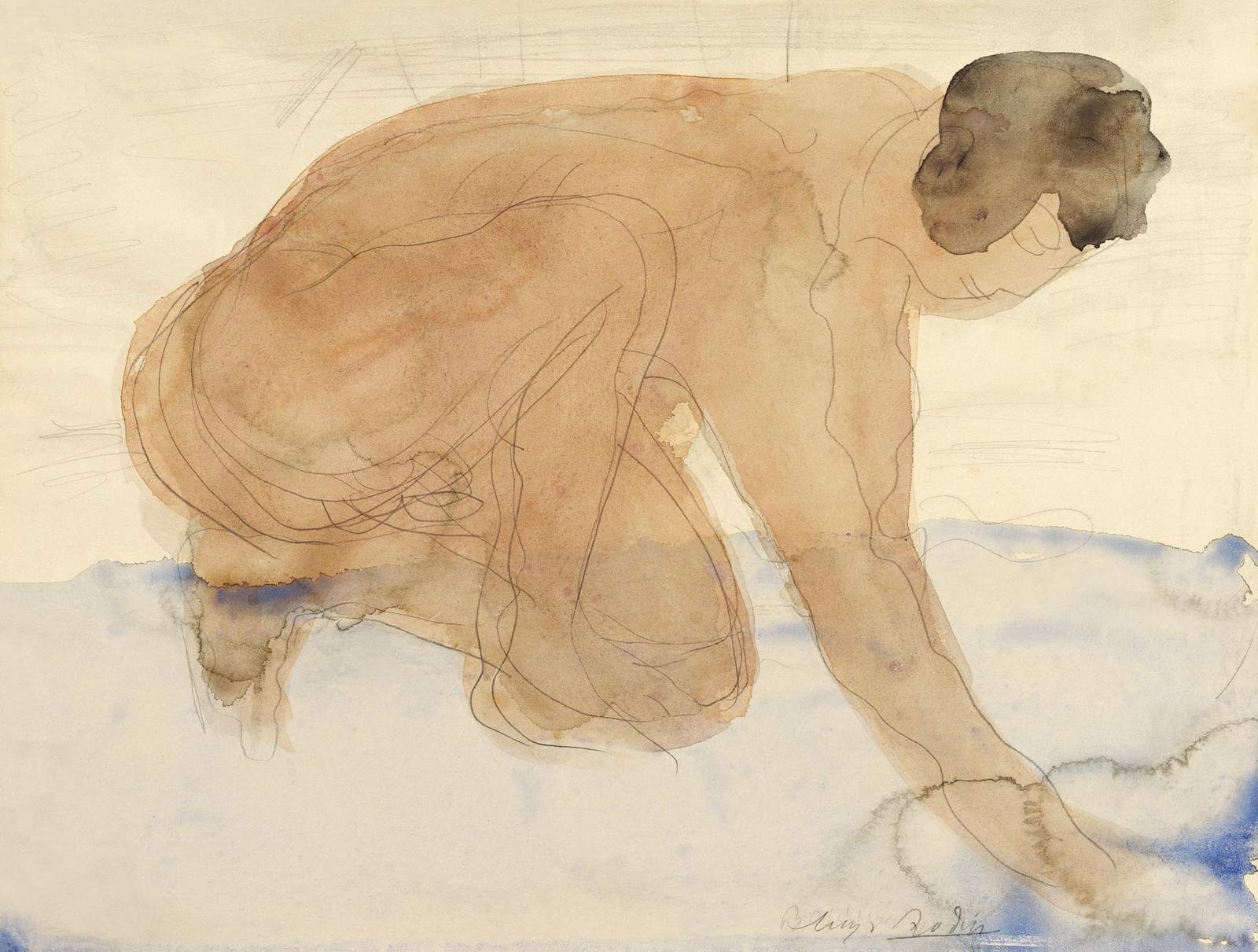 Ethereal Nude Figure Watercolor Wall Art