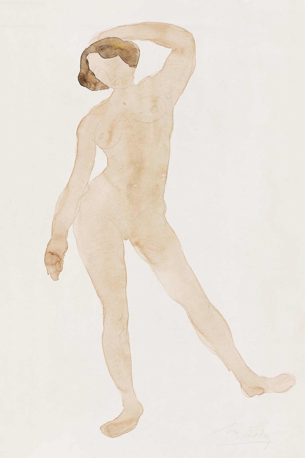 Ethereal Nude Figure Watercolor Wall Art