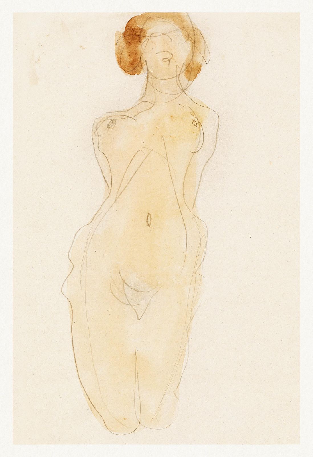 Elegant Nude Sketch Art Wall Art