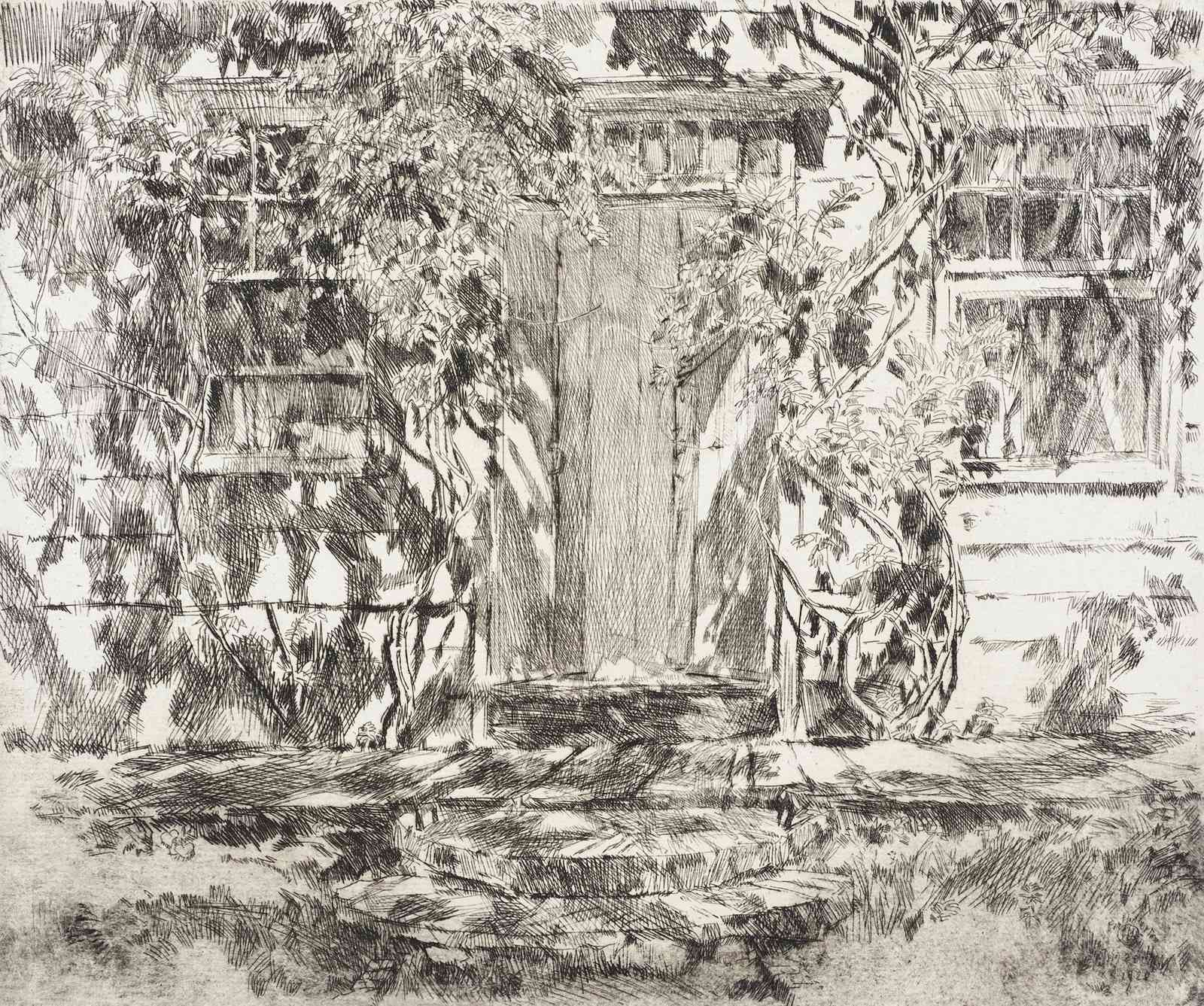 Enchanting Garden Door Etching Wall Art