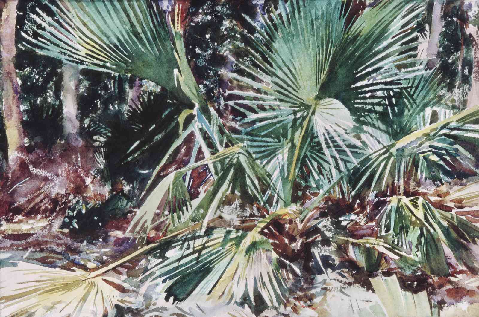 Lush Palm Fronds Watercolor Wall Art