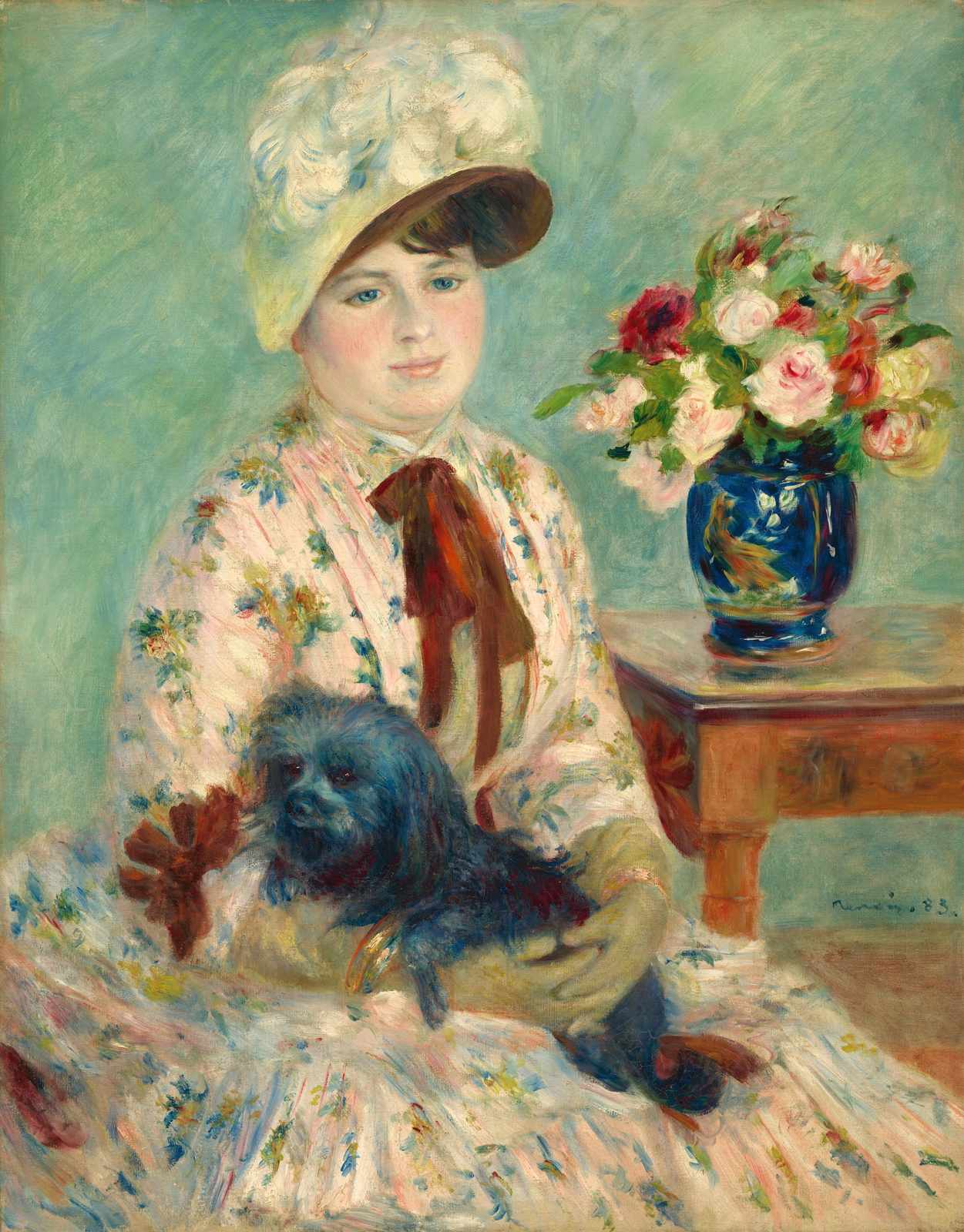 Impressionist Portrait with Dog Wall Art