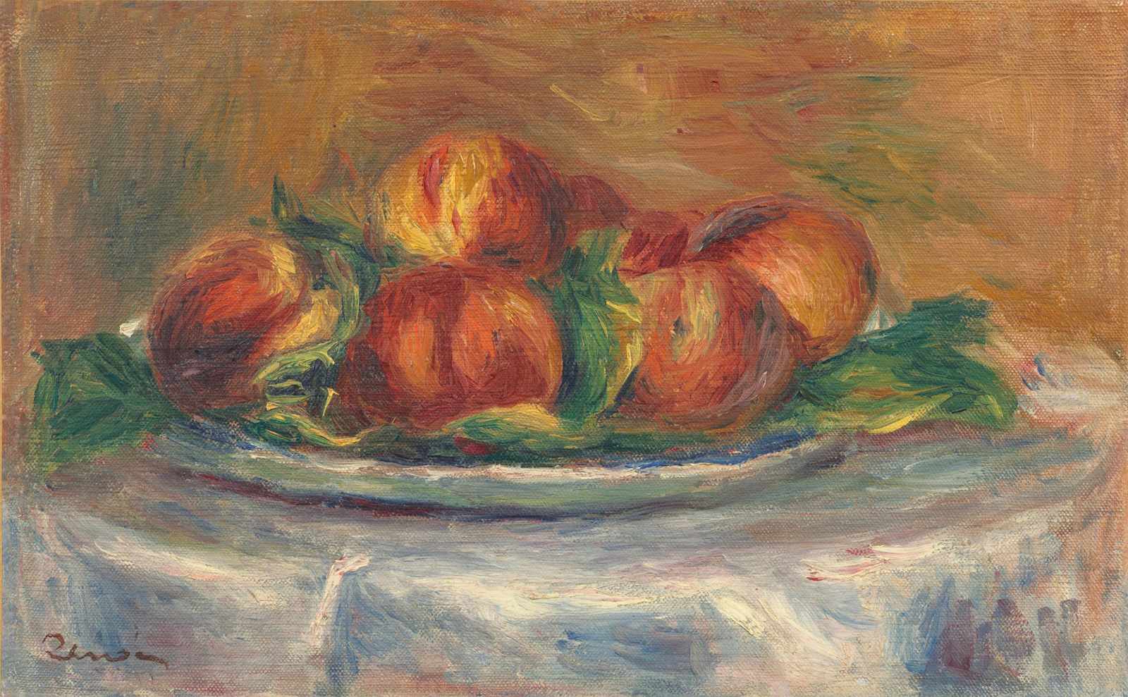 Vibrant Peach Still Life Impressionist Wall Art