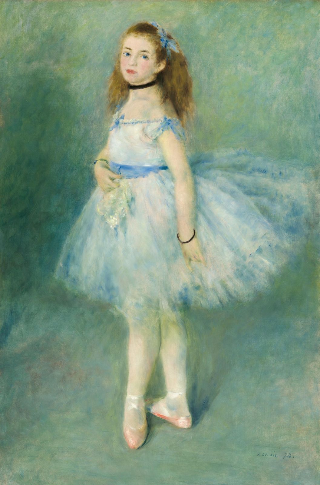 Ballet Dancer Girl Tutu Blue Ribbon Wall Art