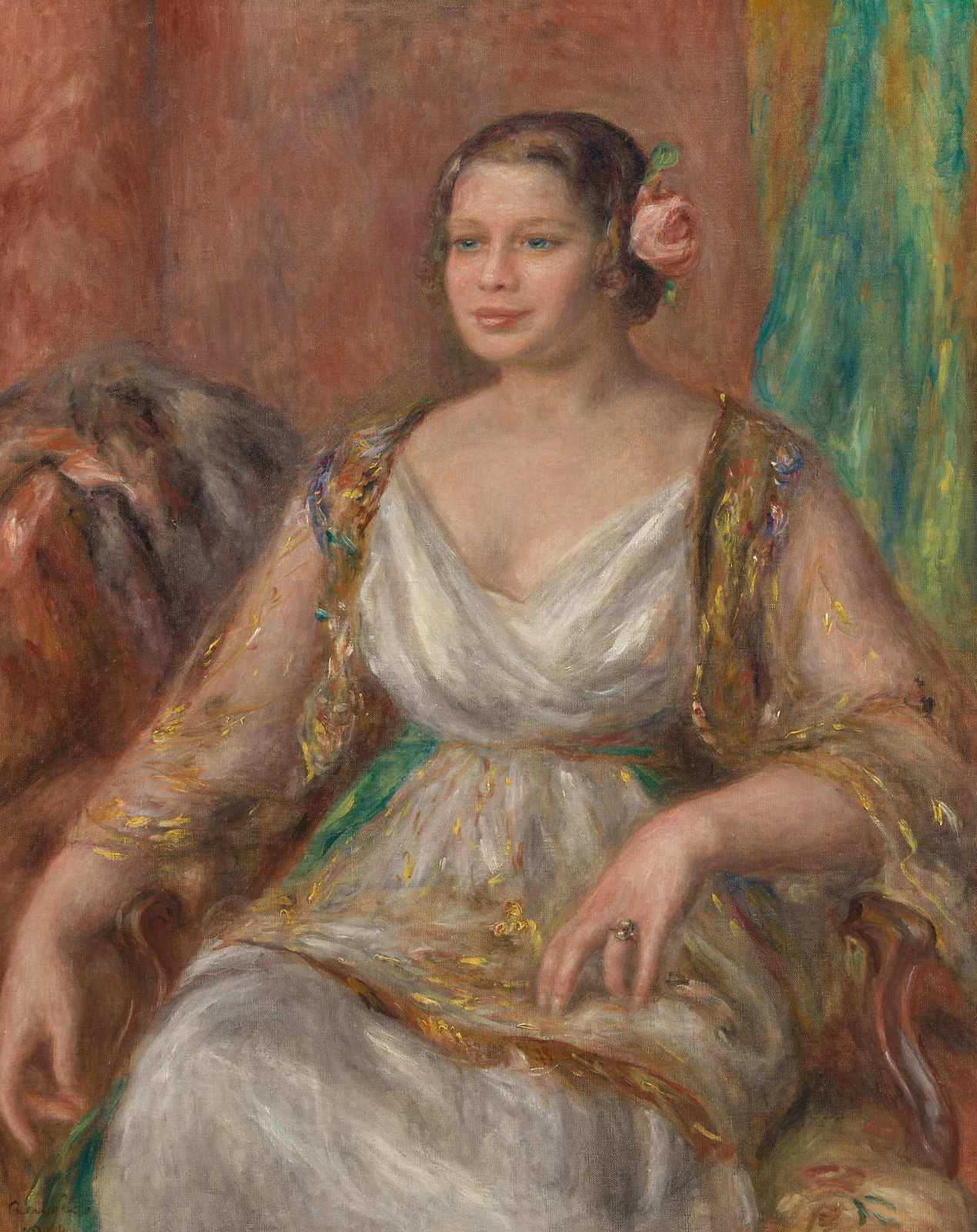 Elegant Woman Portrait Renoir Style Wall Art