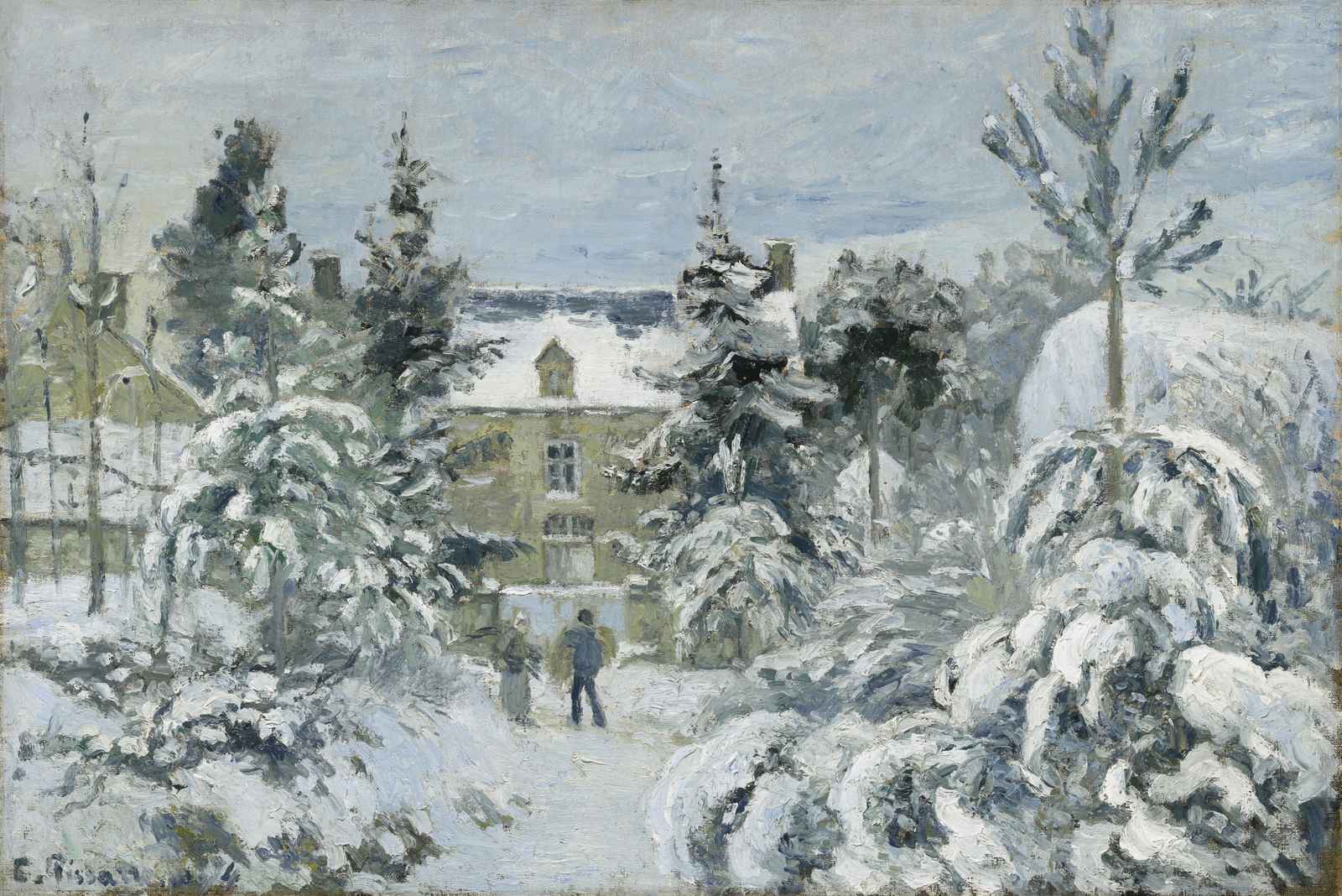 Serene Snowy Landscape Impressionist Wall Art