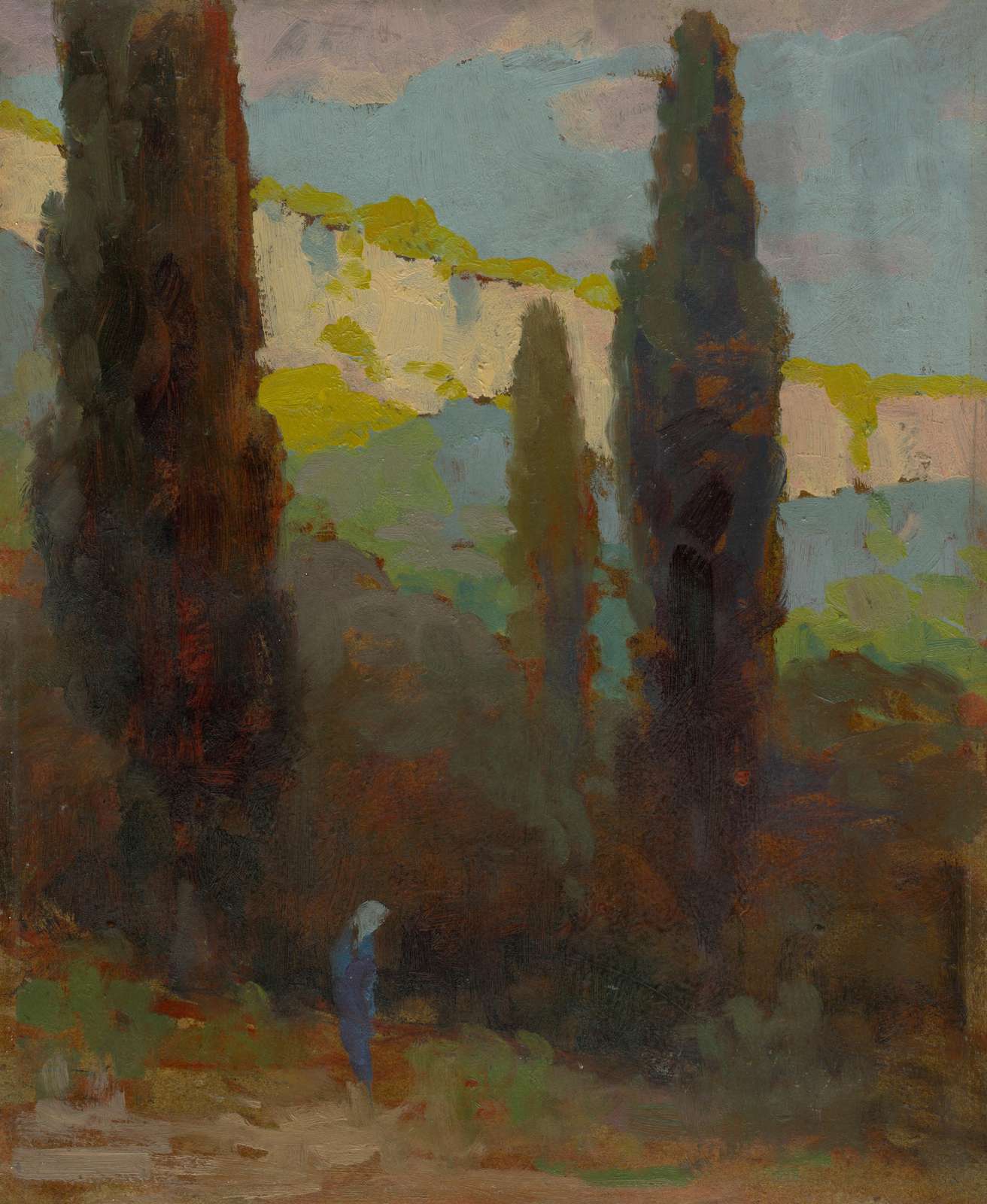 Serene Cypress Grove Landscape Wall Art