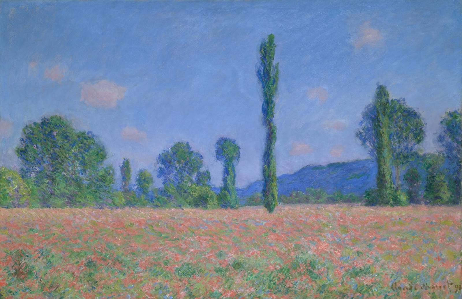 Impressionist Field of Poppies Wall Art