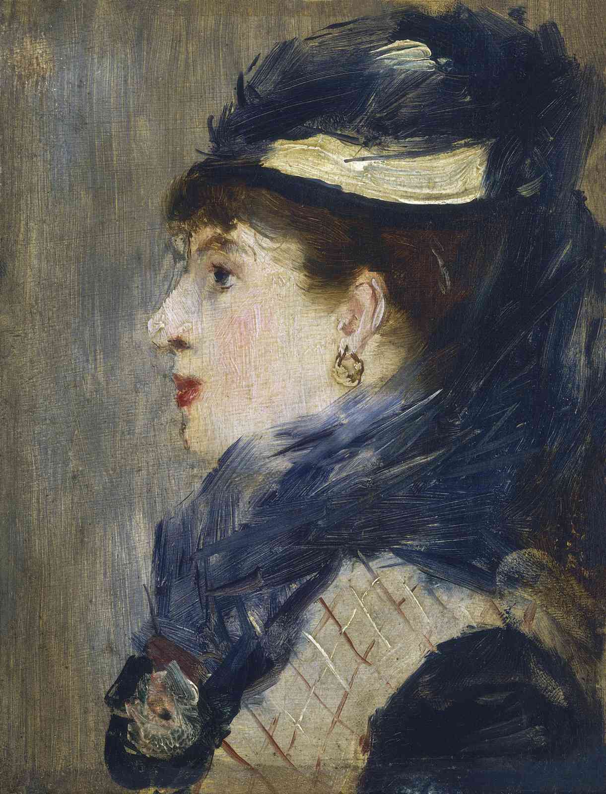 Elegant Woman Profile Impressionist Wall Art