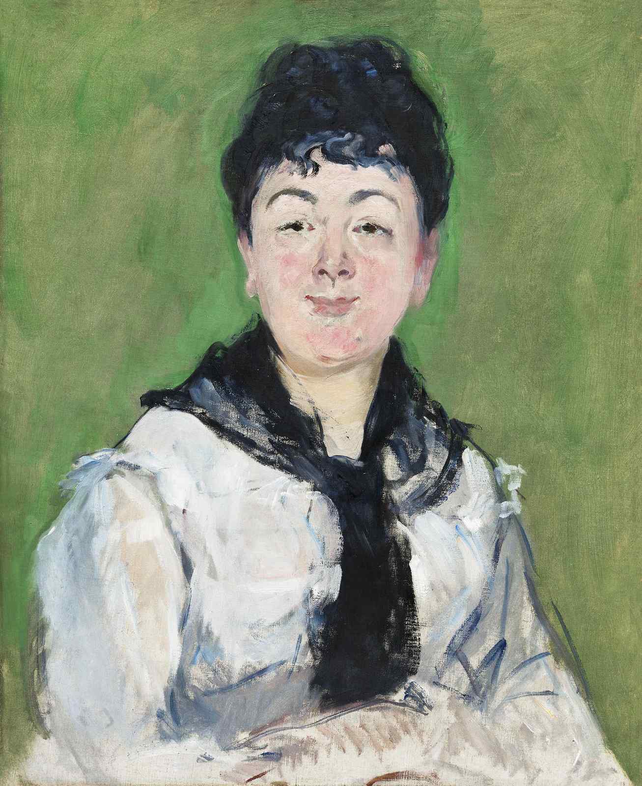 Impressionist Portrait Woman Garden Green Wall Art