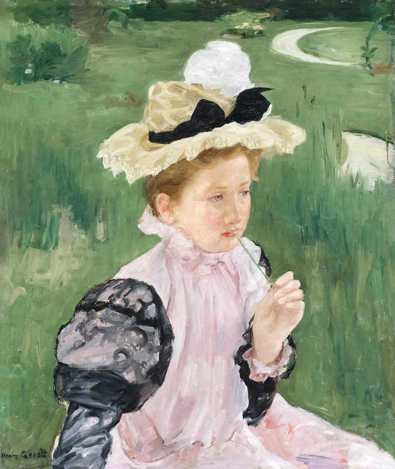 Impressionist Girl Garden Portrait Wall Art