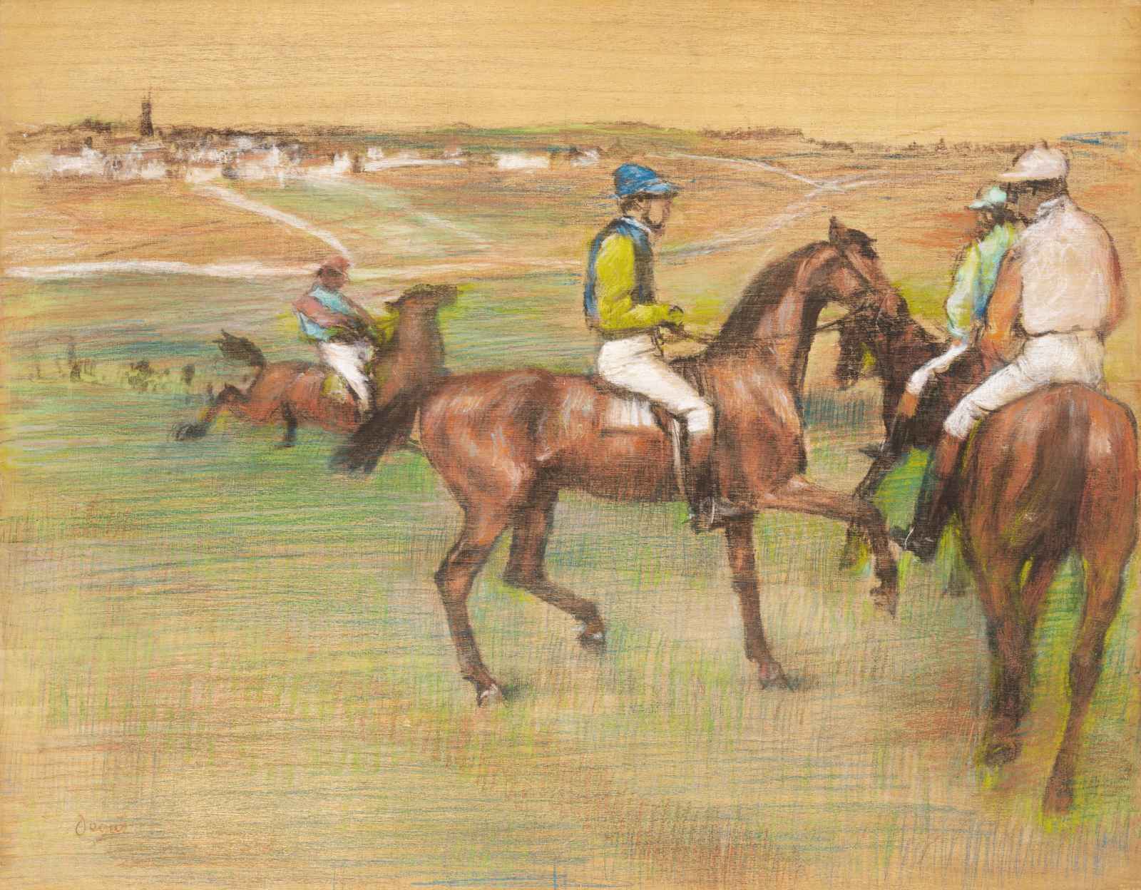 Jockeys and Horses Landscape Wall Art
