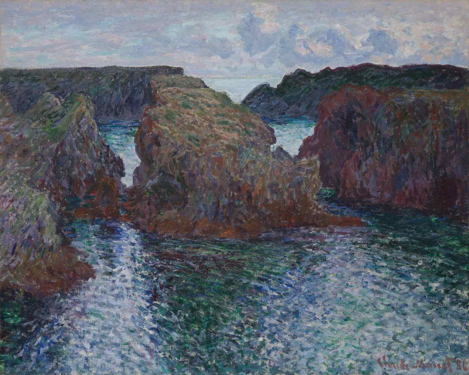 Coastal Cliffs & Waves Impressionist Wall Art
