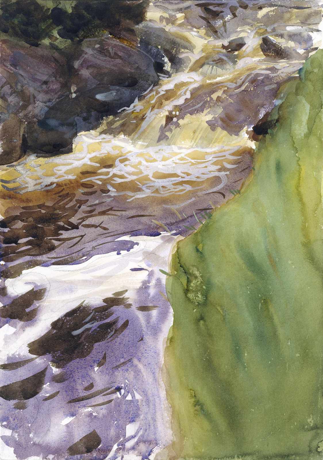 Serene River Waterfall Landscape Wall Art