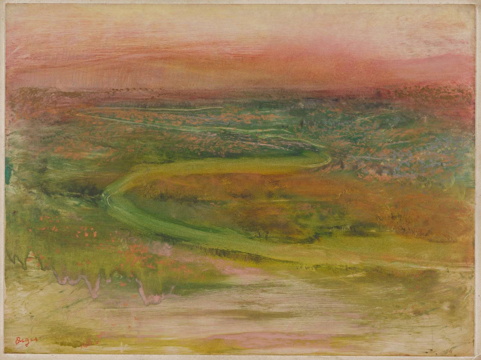 Serene Meadow Landscape Impressionist Wall Art