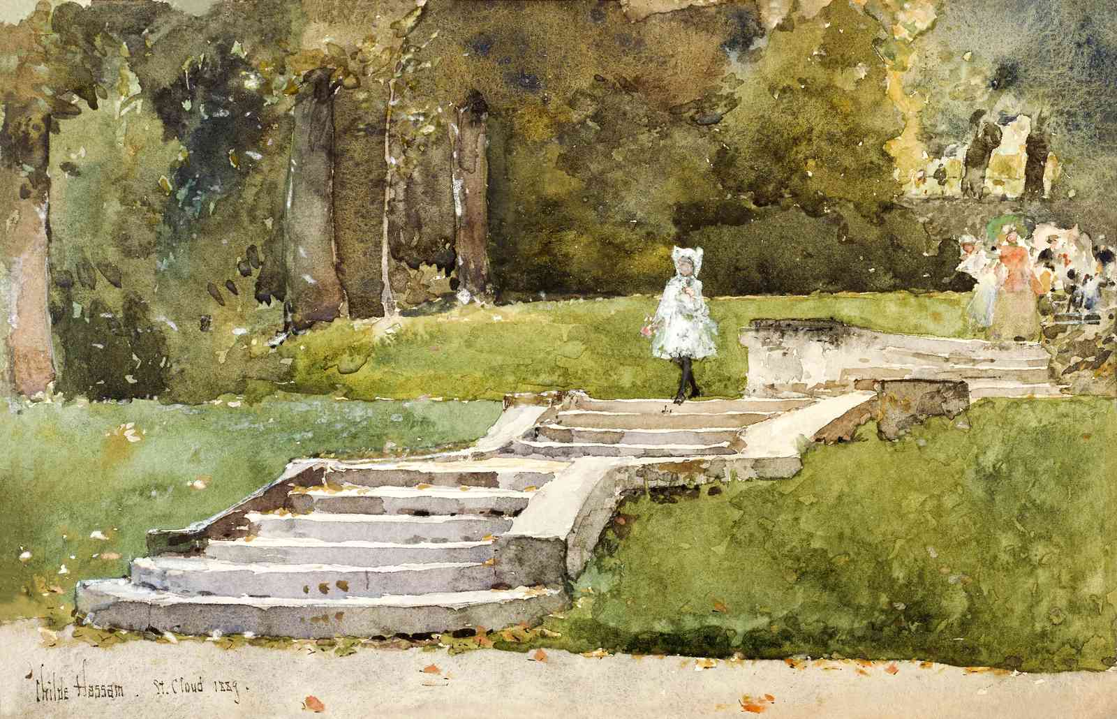 Childe Hassam Garden Scene Wall Art