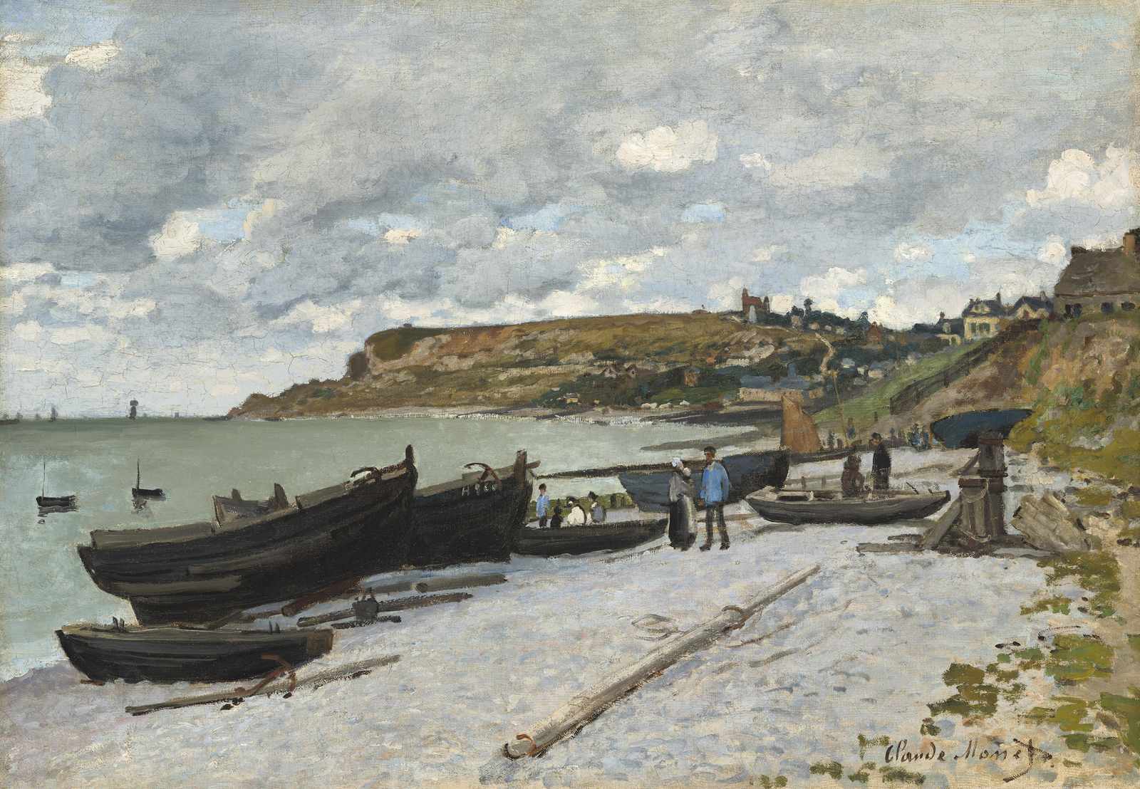 Impressionist Coastline Boats Wall Art