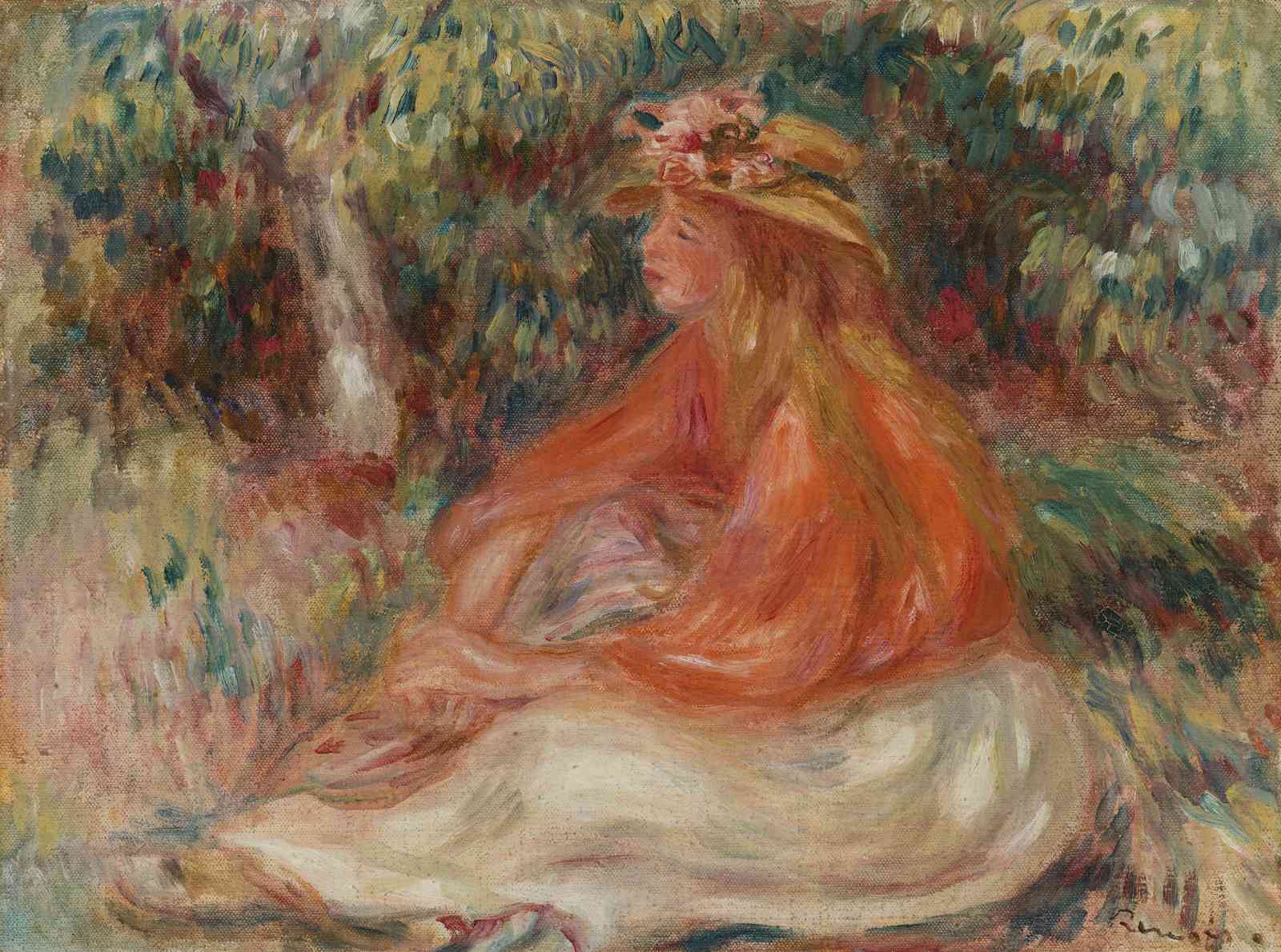 Impressionist Woman in Garden Wall Art
