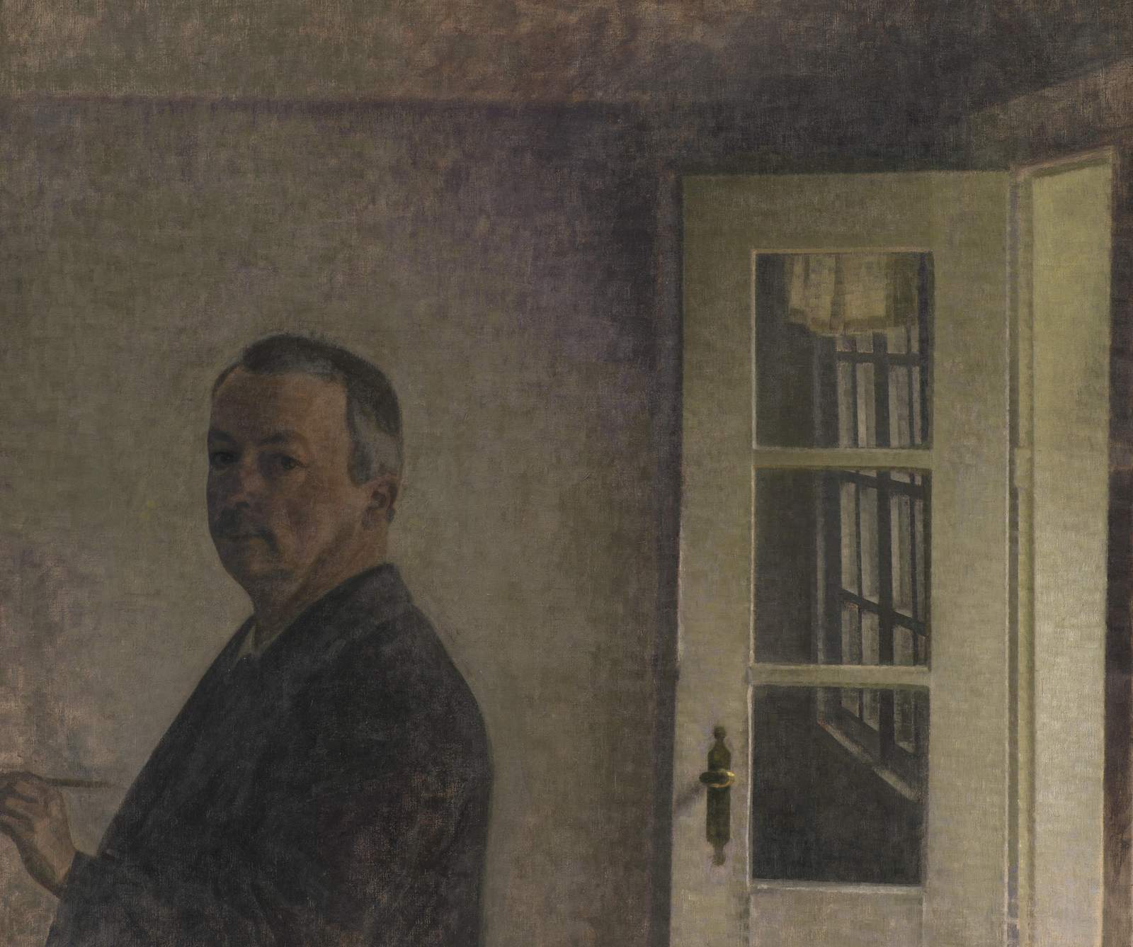 Introspective Self-Portrait Doorway Wall Art