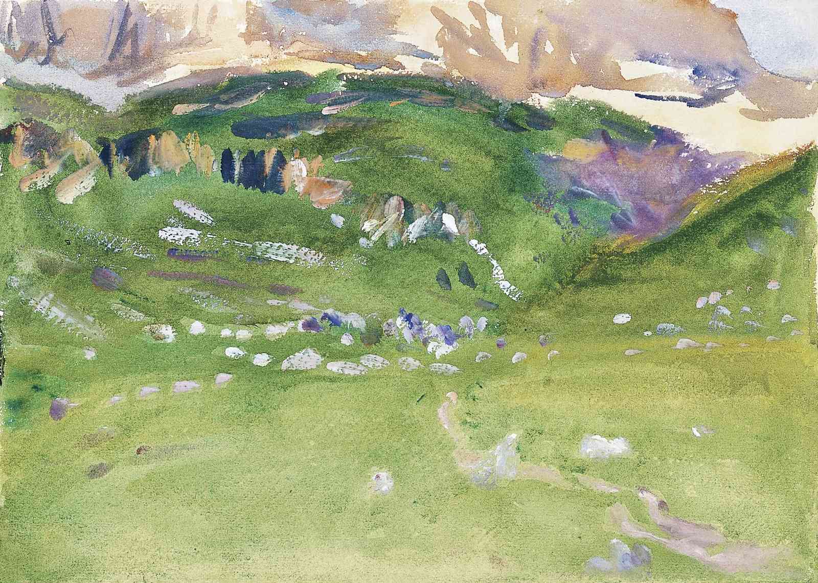 Vibrant Meadow Landscape Wall Art