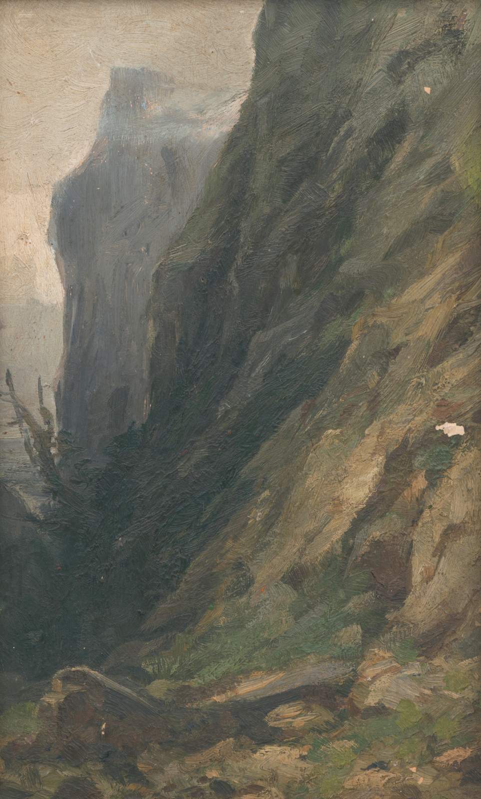 Moody Mountain Landscape Oil Painting Wall Art
