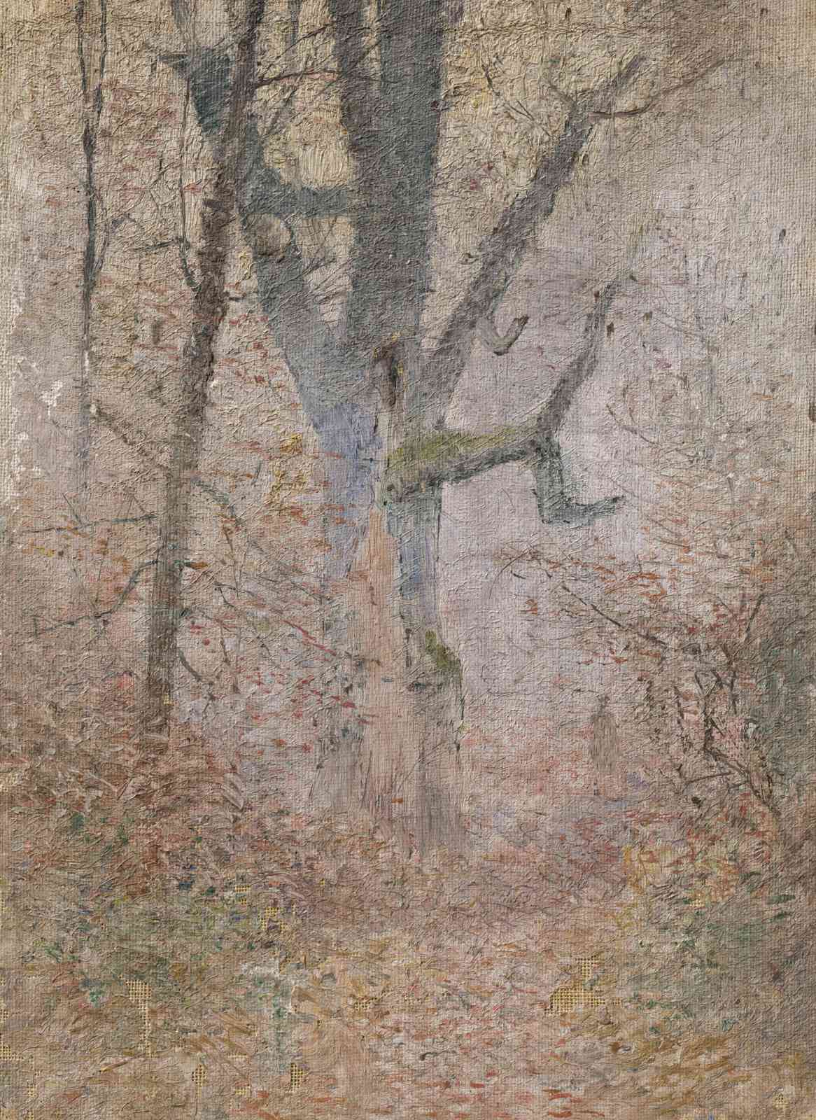 Misty Forest Path Impressionist Wall Art