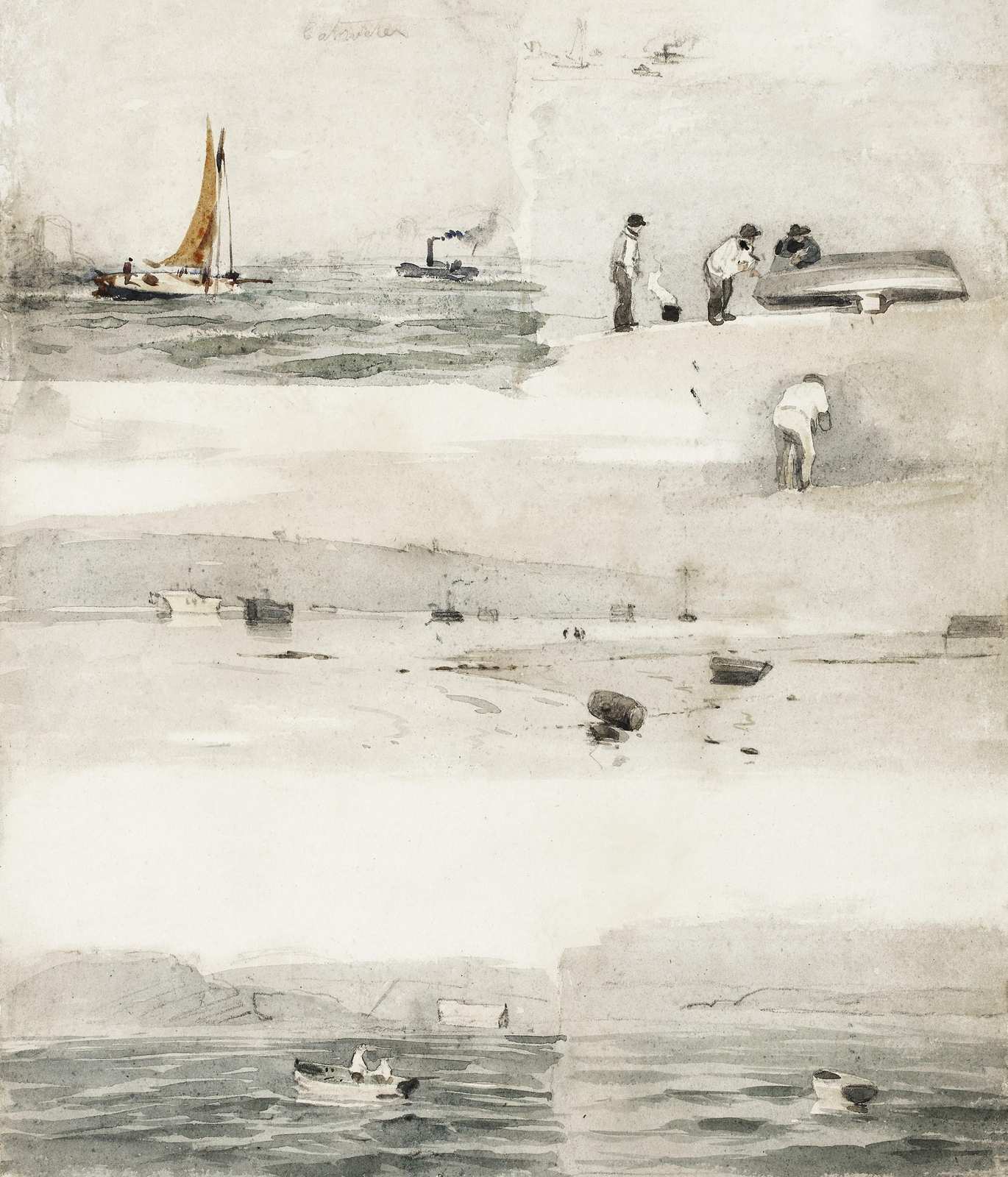 Seaside Harbor Sketches Wall Art