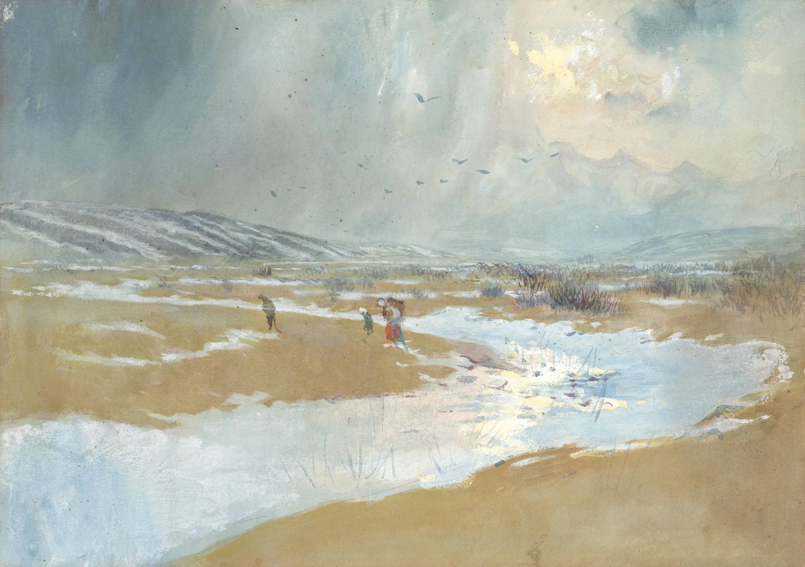 Winter Landscape Figures Wall Art