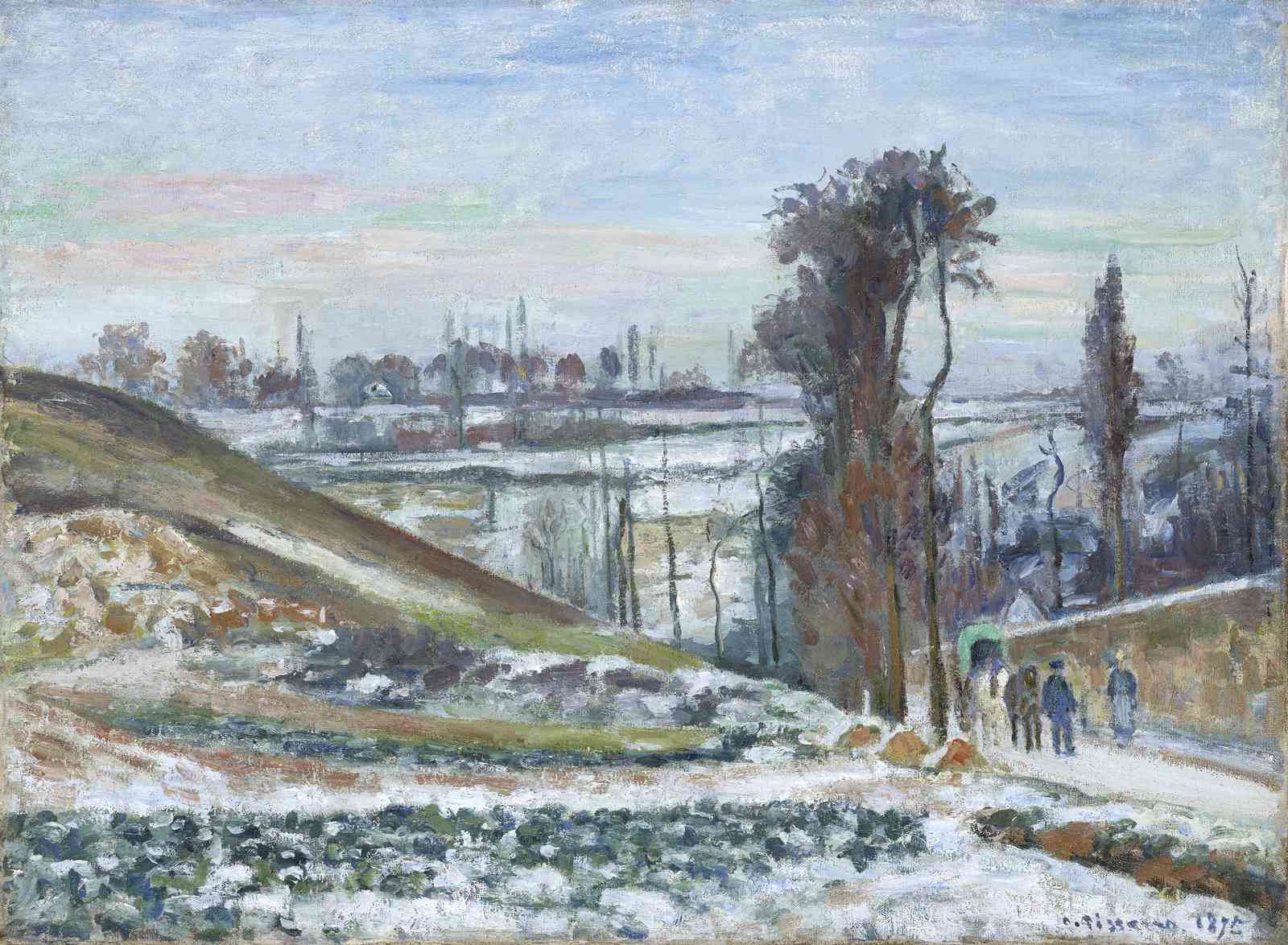 Snowy Landscape with Figures Wall Art