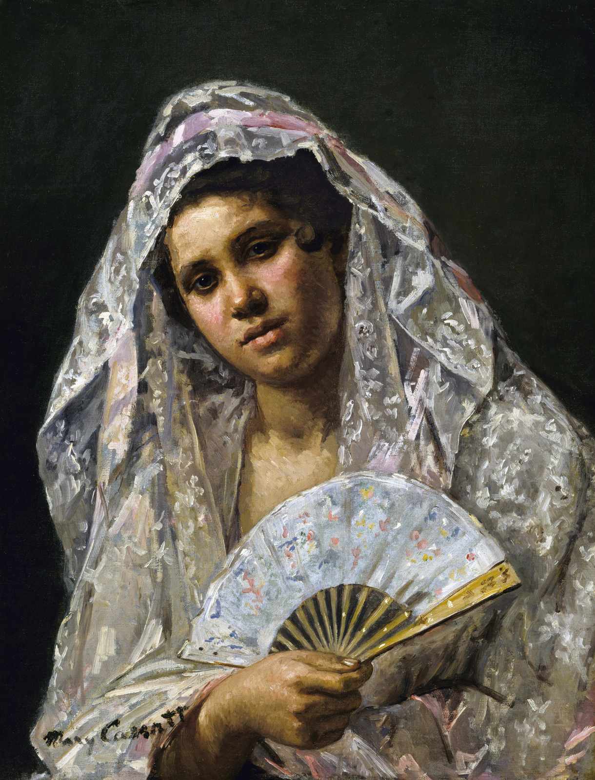 Victorian Woman Lace Fan Wall Art