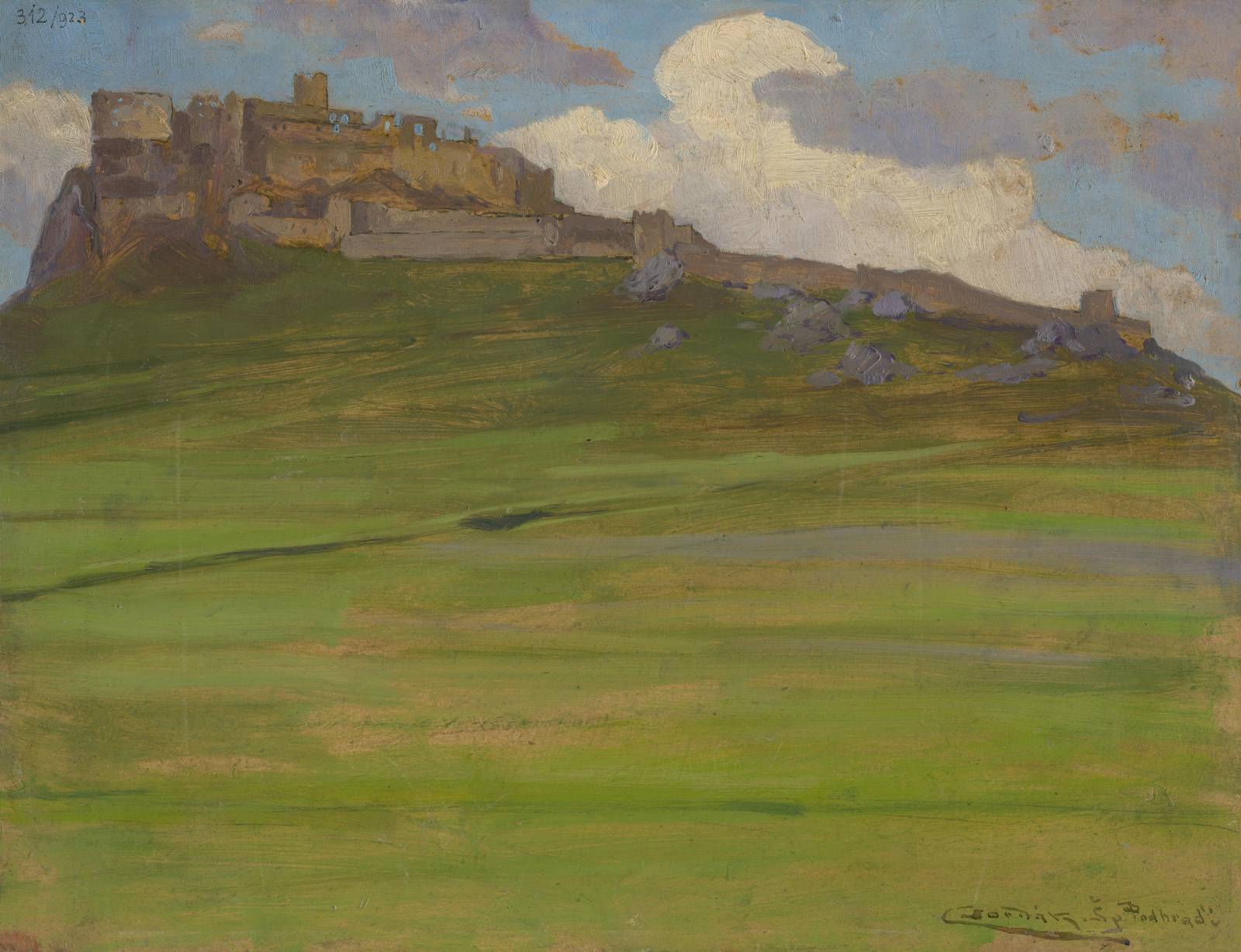 Majestic Castle Landscape Vintage Wall Art