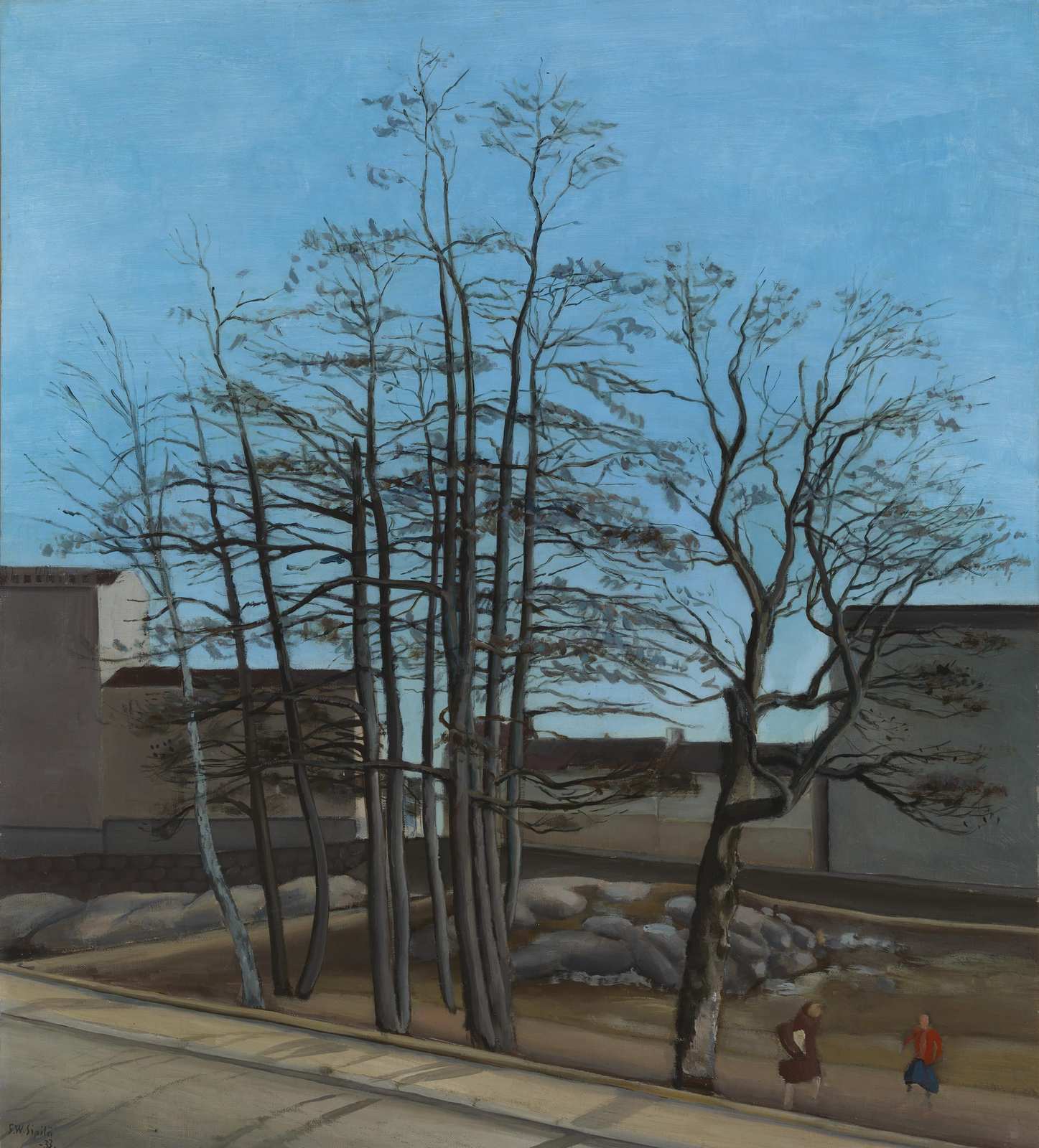 Bare Trees by the Road Wall Art