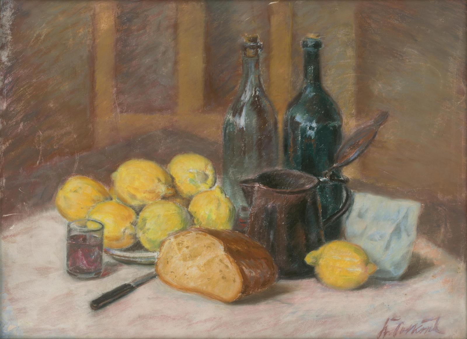 Still Life Lemons and Bread Wall Art
