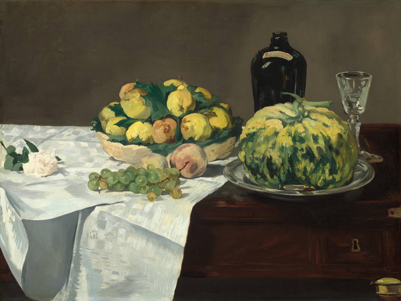 Still Life with Fruits & Bottle Wall Art