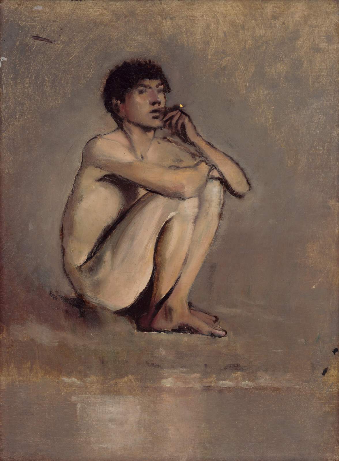 Pensive Young Man Seated Wall Art