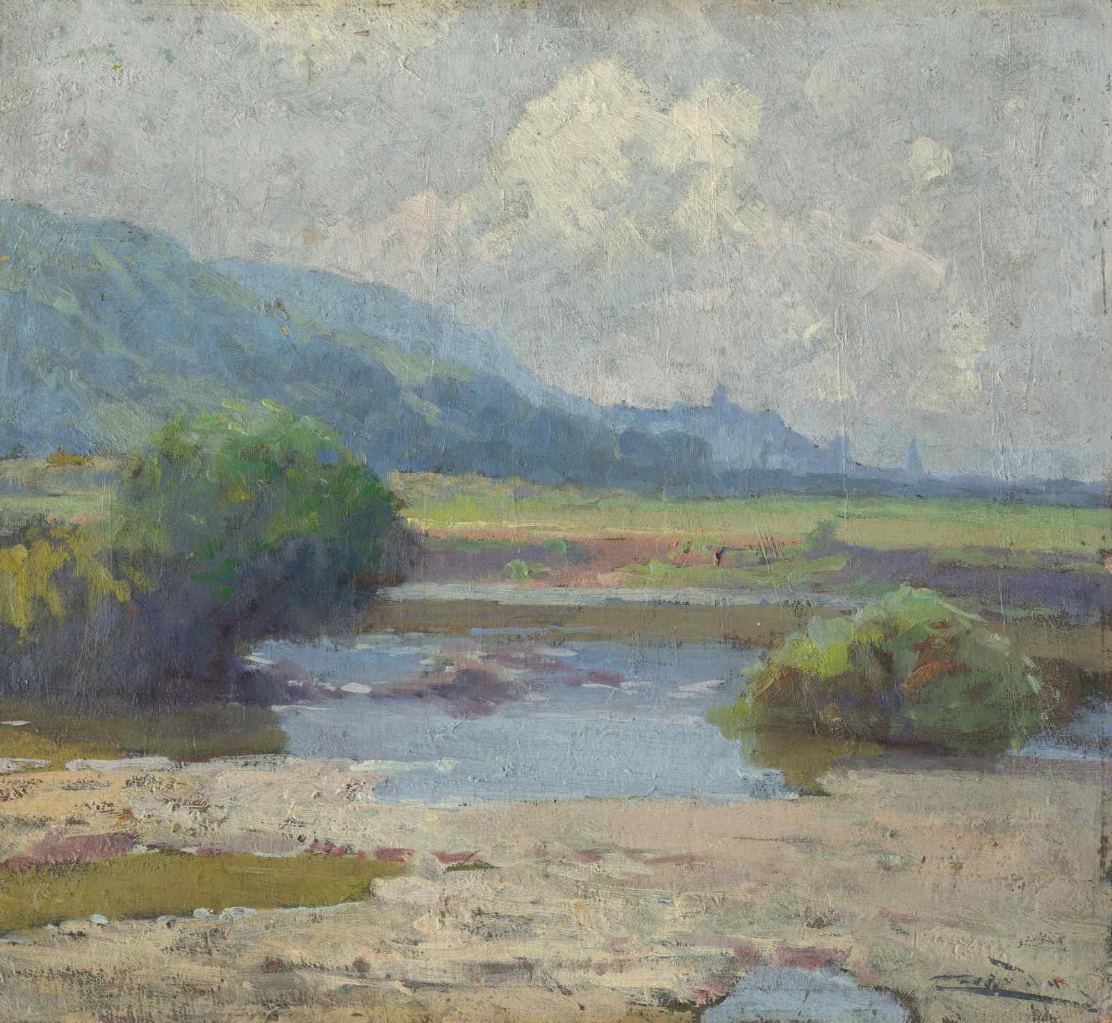 Serene Landscape Impressionist Oil Painting Wall Art
