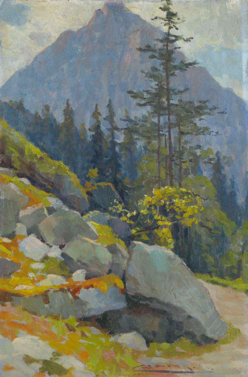 Misty Mountain Vista Landscape Wall Art