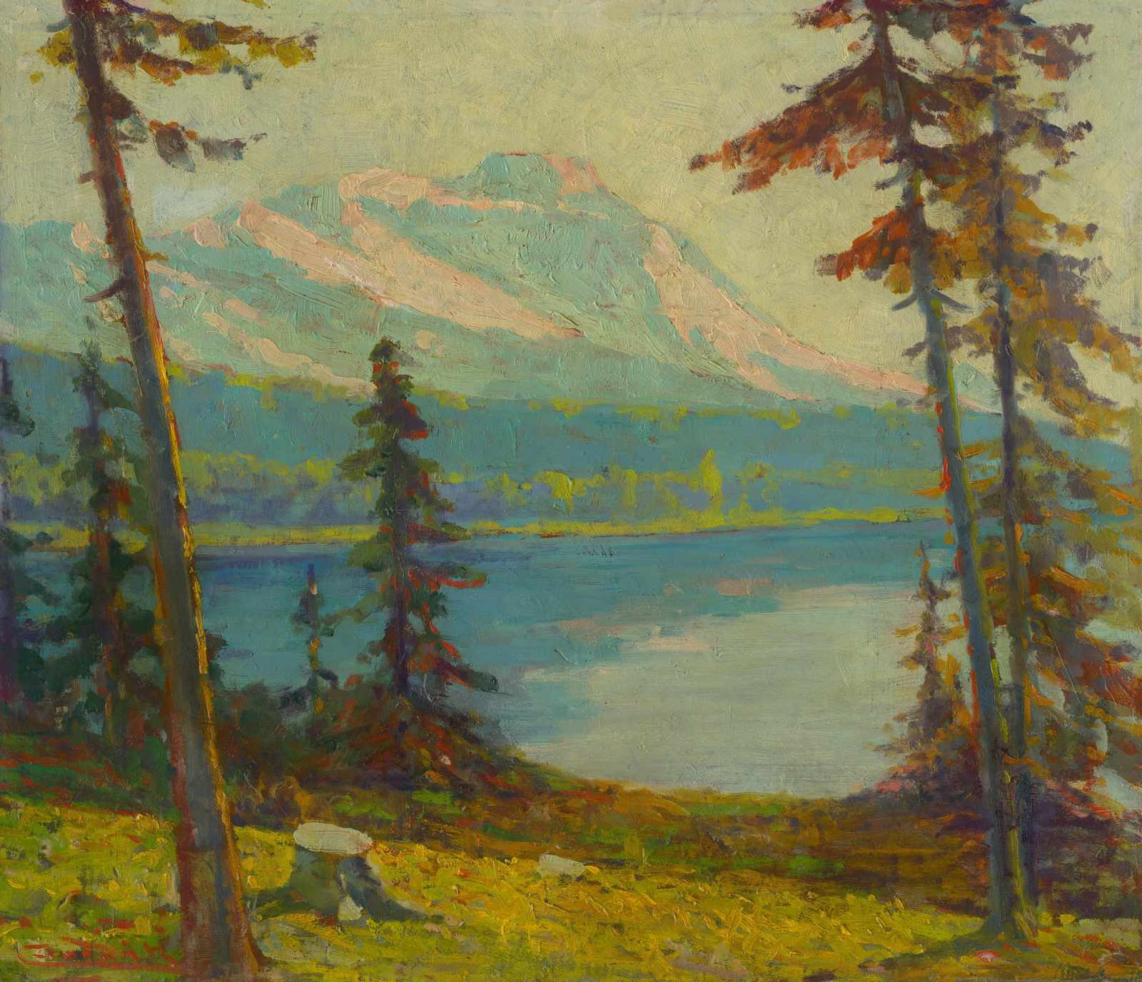 Serene Mountain Lake Landscape Wall Art