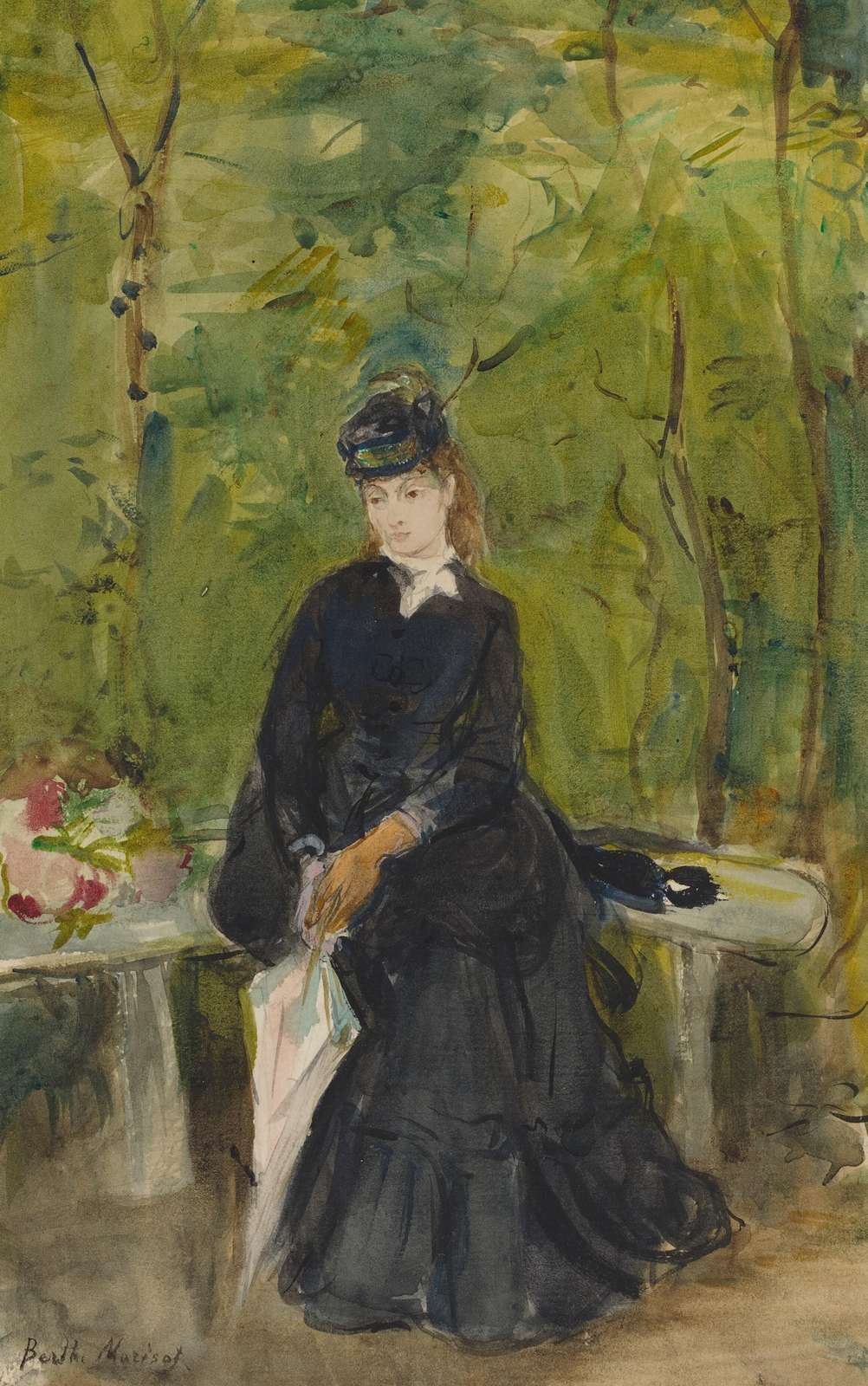 Impressionist Lady Garden Scene Wall Art