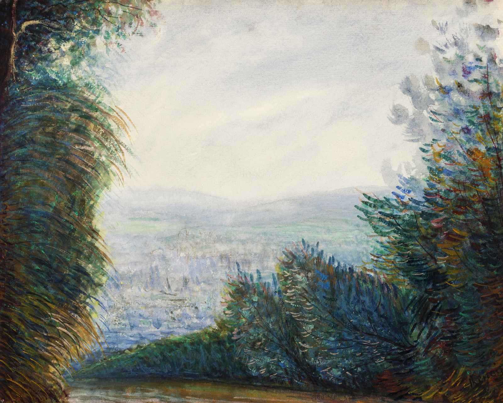 Serene Landscape Watercolor Wall Art