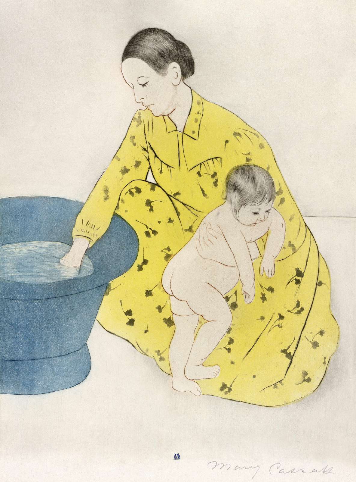 Mary Cassatt Mother and Child Yellow Floral Wall Art