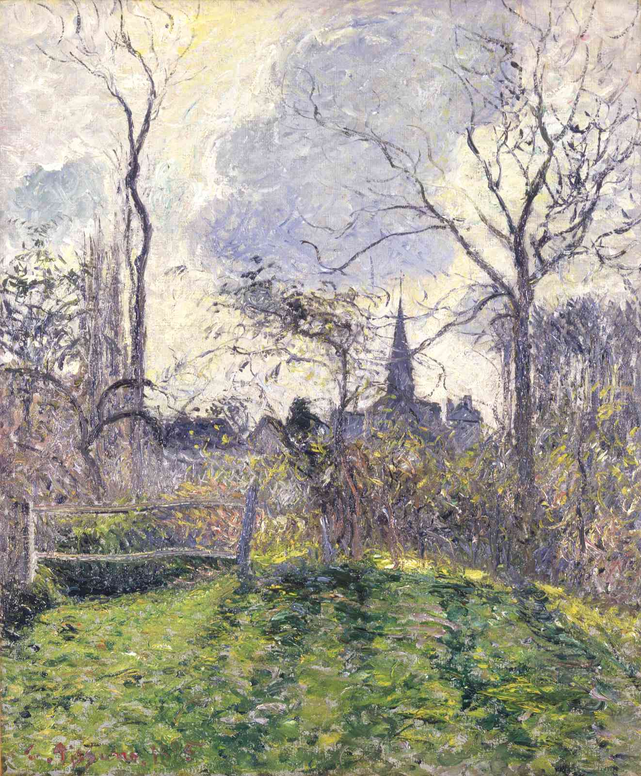 Impressionist Landscape with Church Tower Wall Art