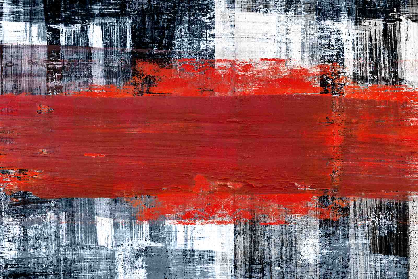 Bold Red Abstract Modern Art Wall Art