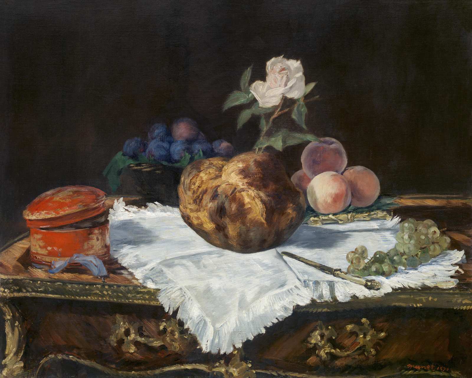 Elegant Still Life Fruit & Bread Wall Art