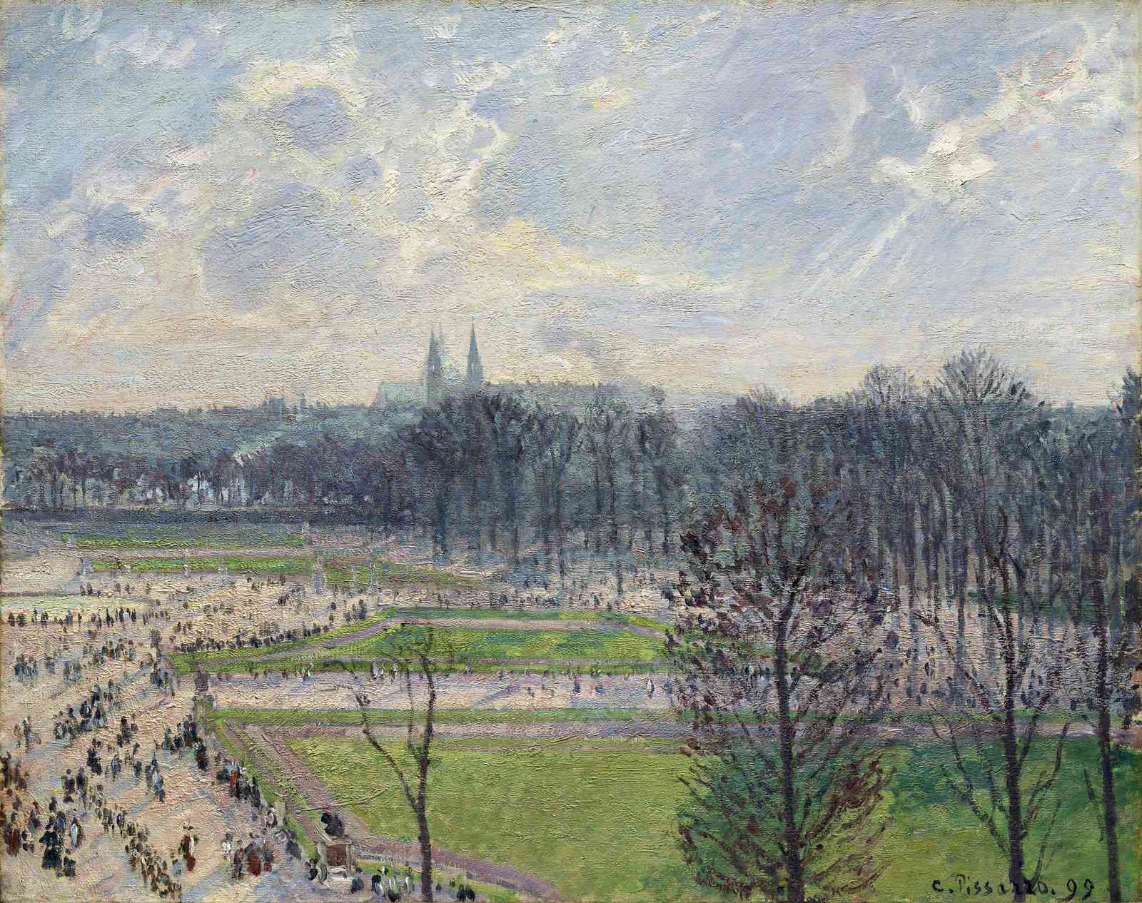 Impressionist Parisian Park Scene Wall Art