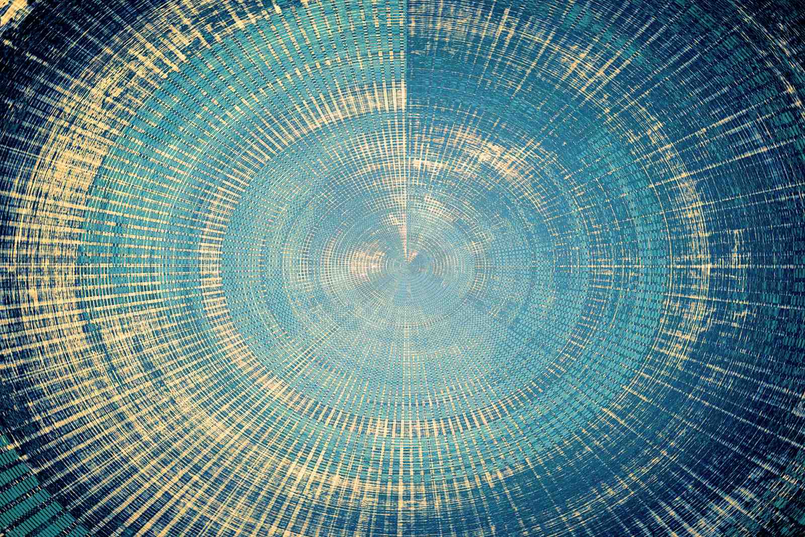 Abstract Blue Radial Burst Wall Art
