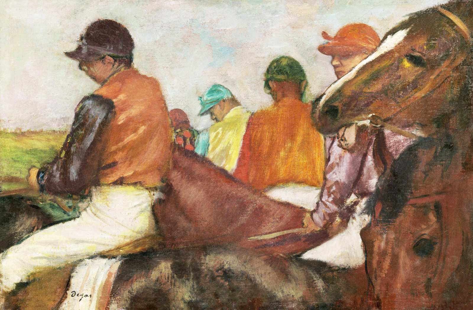 Horse Racing Jockeys Impressionist Wall Art