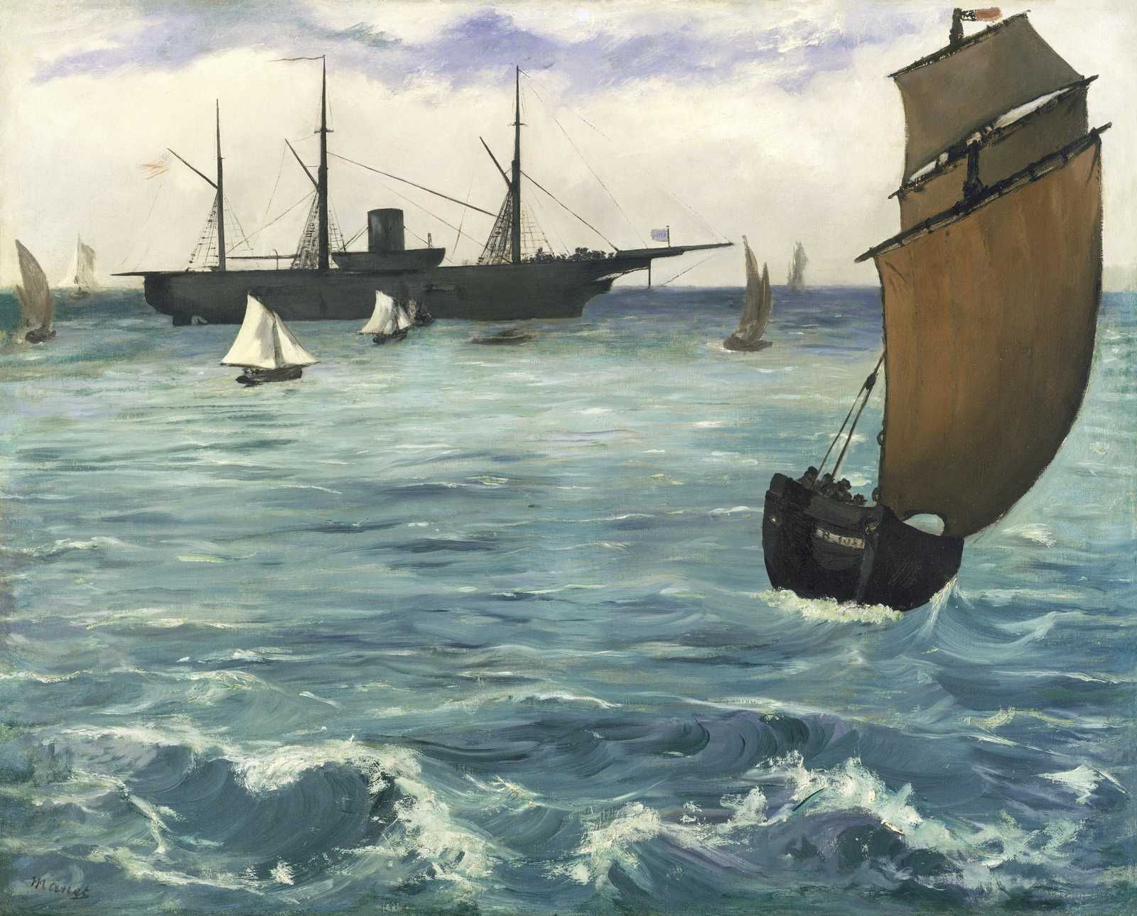 Impressionist Seascape Boats Wall Art