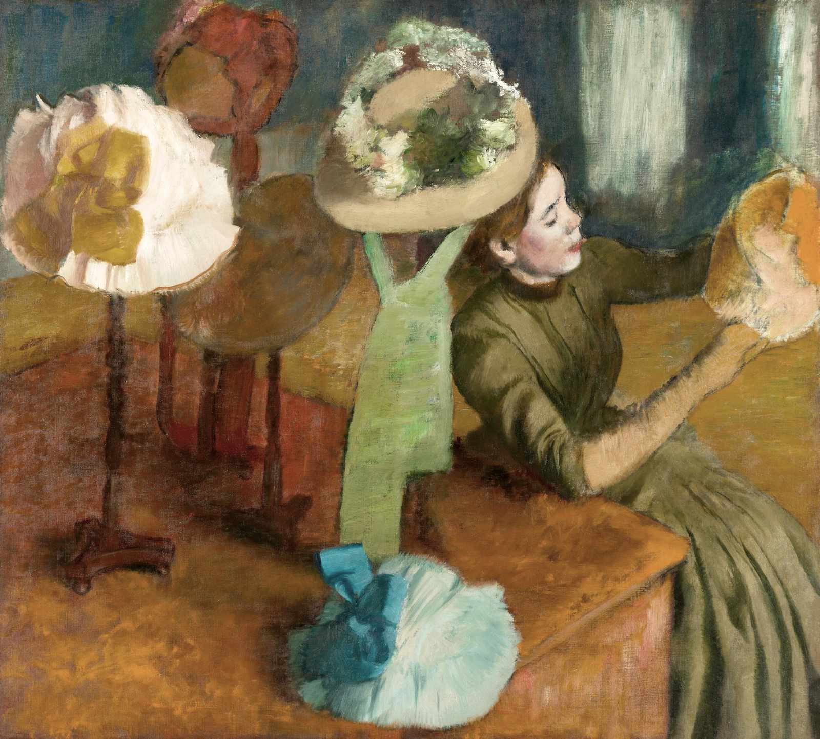 Woman Selecting a Hat Art Wall Art