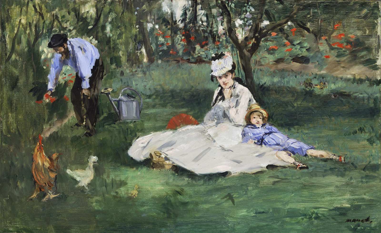 Impressionist Garden Scene Wall Art